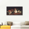 Flowers on a Japanese Tray on a Mahogany Table by John la Farge as Fine Art Print
