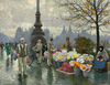 Flowersellers At Dr. Louises Bro In Copenhagen by Paul Fischer