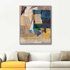 Kurt Schwitters Sarı Üzerine Yeşil Kanvas Tablo