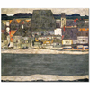 Egon Schiele Nehir Kıyısında Evler Kanvas Tablo