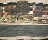 Egon Schiele Nehir Kıyısında Evler Kanvas Tablo