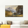 Albert Bierstadt Kızılderililerin Mızrakla Balık Avı Kanvas Tablo