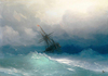 Ayvazovsky Fırtınalı Denizde Gemi Kanvas Tablo