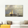 Johannes Hermanus Barend Koekkoek Dutch Barges Becalmed In The Estuary Art Print