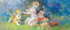 Women And Children Gathering Flowers by Jules Cheret