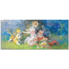 Women And Children Gathering Flowers by Jules Cheret