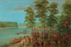 La Salle Taking Possession of the Land at the Mouth of the Arkansas by George Catlin as Fine Art Print