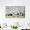 Eugene Boudin Trouville Sahilinde Kadın Kanvas Tablo