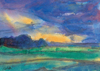 Landscape Under a Blue Evening by Emil Nolde as Art Print
