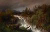 Landscape with Waterfall by Hermann Herzog
