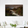 Landscape with Waterfall by Hermann Herzog as Fine Art Print