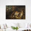 Leopard in a Cage Confronted by Two Mastiffs by Jean-Baptiste Oudry as Art Print