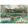 Young Girl At The Edge Of The Pond by Loise Emile Adan