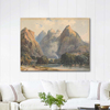 Mountain Scene with Stream, Cows and Figures by Thomas Sully as Art Print