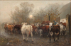 Driving Cows out of the Cowhouse by Otto Bache