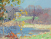 Maurice Braun Old Lym'da Gölet Connecticut Kanvas Tablo