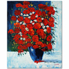 Red Enthusiasm in a Blue Vase