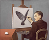 Perspicacity Painting a Bird From an Egg by Rene Magritte