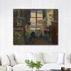Repriseuse à sa fenêtre devant Montmartre by Elie Anatole Pavil as Art Print