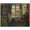 Repriseuse à sa fenêtre devant Montmartre by Elie Anatole Pavil as Art Print