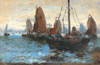 Seascape With Many Sailing Boats by Adolf Kaufmann