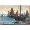 Seascape With Many Sailing Boats by Adolf Kaufmann as Fine Art Print