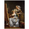 Adelaide Labille-Guiard İki Öğrencisi ile Kanvas Tablo