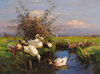 Seven Ducks At The Ditch by Alexander Koester