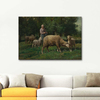 Shepherdess With Sheep by Charles Jacque as Fine Art Print