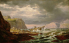 Johan Christian Dahl Norveç Kıyısında Gemi Kazası Kanvas Tablo