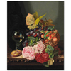 Still life with Peonies and a Glass of Wine by Edvard Ladell as Fine Art Print