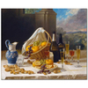 Still Life with Wine and Fruit by John F Francis as Fine Art Print