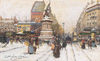 The Place de Clichy in Snow by Eugene Galien Laloue as Fine Art Print