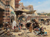 Gustav Bauernfeind Pazar Yeri Kanvas Tablo