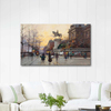 The Statue of Etienne Marcel by Eugene Galien Laloue as Fine Art Print