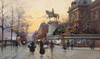 The Statue of Etienne Marcel by Eugene Galien Laloue as Fine Art Print