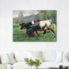 The Stubborn Cow by Julien Dupre as Art Print
