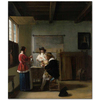 Pieter de Hooch Ziyaret Kanvas Tablo