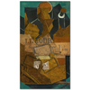 Tobacco Newspaper And Bottle Of Rose Wine by Juan Gris