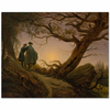 Two Man Contemplating the Moon by Caspar David Friedrich as Fine Art Print