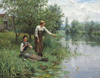 Two Women Fishing by Daniel Ridgway Knight