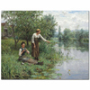 Two Women Fishing by Daniel Ridgway Knight as Fine Art Print