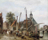 Cornelis Christiaan Dommersen Rotterdam Limanı Kanvas Tablo