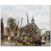 Cornelis Christiaan Dommersen Rotterdam Limanı Kanvas Tablo