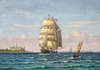 Vilhelm Karl Ferdinand Arnesen Kronborg'da Yelkenliler Kanvas Tablo