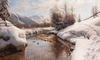 Winter Sun in Engadin by Peder Mørk Mønsted as Art Print