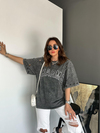 Antrasit Charms Zımbalı Tshirt