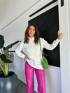 Beyaz Kuş Figürlü Kapşonlu Sweatshirt