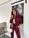 Bordo Ceketli Modal Takım