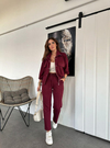 Bordo Ceketli Modal Takım